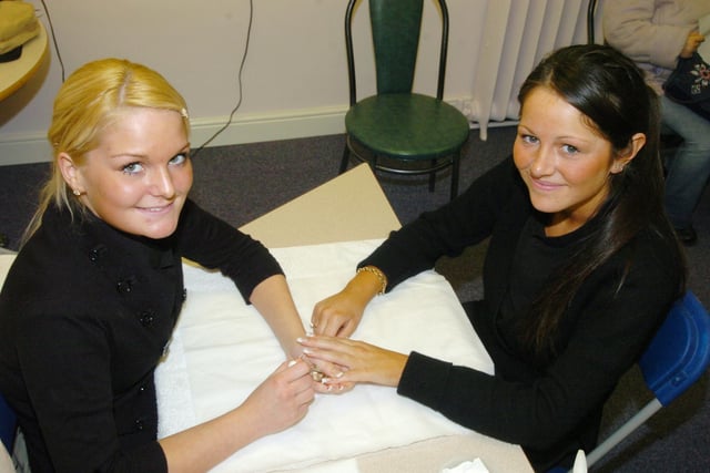 June Law and Danielle Cook, learners at Oracle Training Consultants, Doncaster offered their service of nail and beauty therapy to women on International Womens Day at the YWCA in 2006