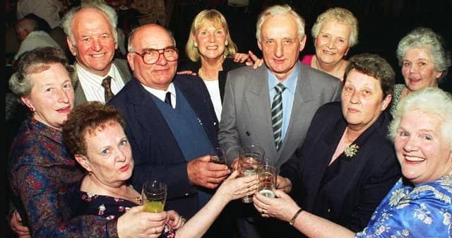 Ex pupils of Rossington Secondary Modern from 1945 to 1948. The reunion at Rossington Hall took place in 1997.
Ruby Quirk, Terry Wilde, Jo Godber, Ivy Gascoine, Wyn Rylance, Rita Spenser, Jack Silverson, Pat Rodgers, Shirley Dyson, Marion Dobson.