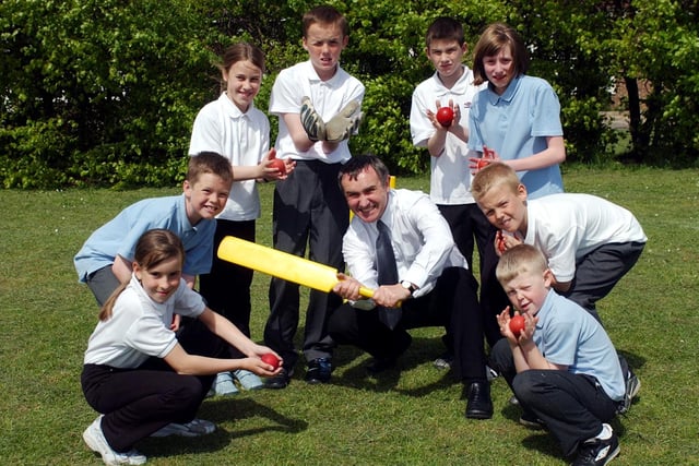 St Mary's Primary School was given a cash boost just before this 2003 cricket photo was taken. Who can tell us more?