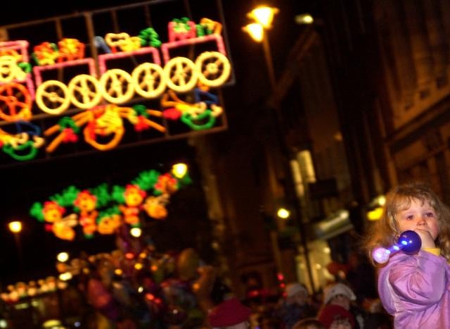 The Christmas lights in Doncaster town centre, 2002.