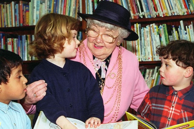 The Mayor of Doncaster Dorothy Layton chatted to Carousel Nursery youngsters back in 1997