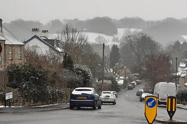 Snow began to fall in Sheffield yesterday.
