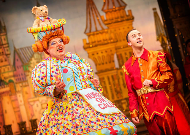 Lyceum Dame Damian Williams and Ben Thornton as jester Jangles in this year's Sheffield Lyceum Theatre pantomime Sleeping Beauty