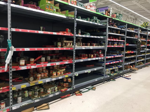 Panic buying has left supermarkets across Doncaster with empty shelves. Asda Doncaster Superstore, Gliwice Way, Bawtry Rd, yesterday. Picture: NDFP-17-03-20 EmptyShelves 18-NMSY