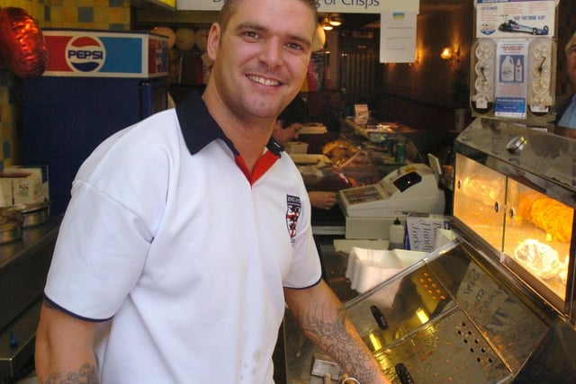 Chef John Upstone is pictured at the Robin Hood's Bay Fish and Chip shop, Attercliffe Road, Sheffield in 2004
