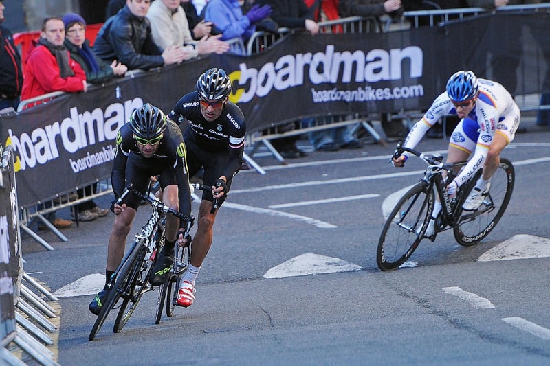 Three frontrunners in the pro race (Pic: Neil Doig/Fife Free Press)