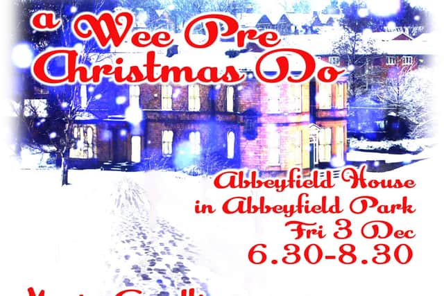 'Friends of Abbeyfield' and 'People's Kitchen Pitsmoor' Christmas do poster with details for their event this week.