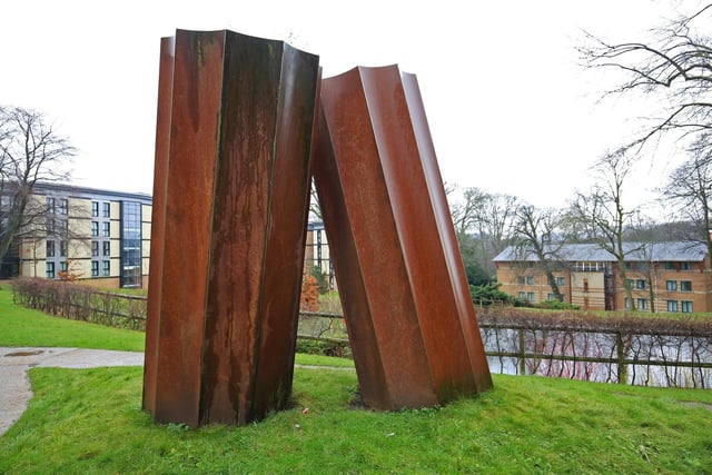 Ingots, consisting of two fluted steel columns, can be found in the grounds of Endcliffe student village. The work is by sculptor Mark Firth - the great-great-grandson of the Sheffield steel manufacturer Mark Firth who launched Firth College.
