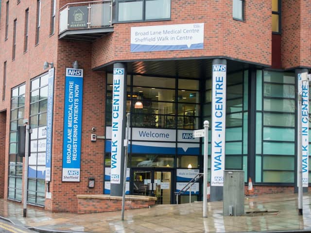 The NHS walk-in centre on Broad Lane in Sheffield city centre. 