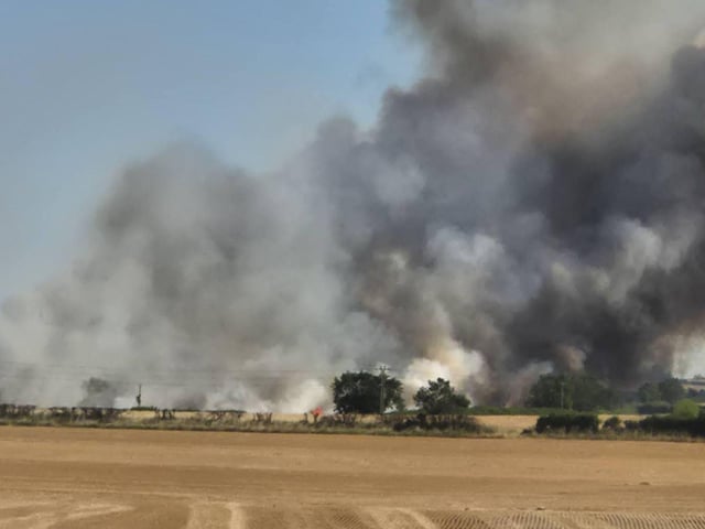 Fire crews are currently in attendance at a site of a field fire in Palterton.
