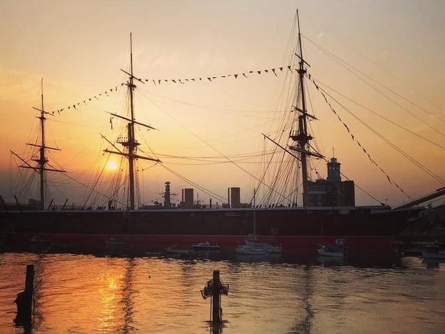 We return to Portsmouth Historic Dockyard and The Hard for this lovely sunset silhouette of HMS Warrior. She looks amazing from every angle.
