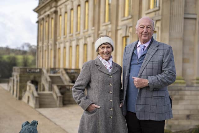 Amanda and Peregrine Cavendish at Chatsworth House. Pic by Chatsworth House Trust