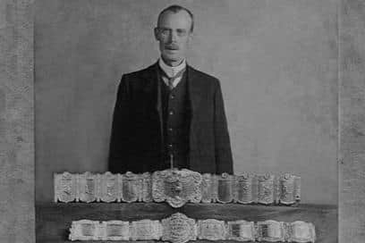 George Littlewood with his medals