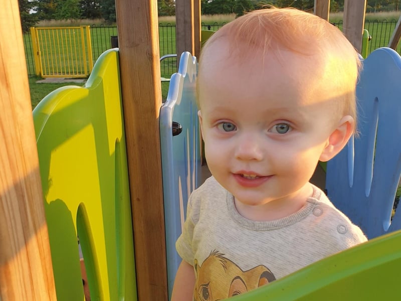 Charlie enjoying the play area at Cusworth Hall.