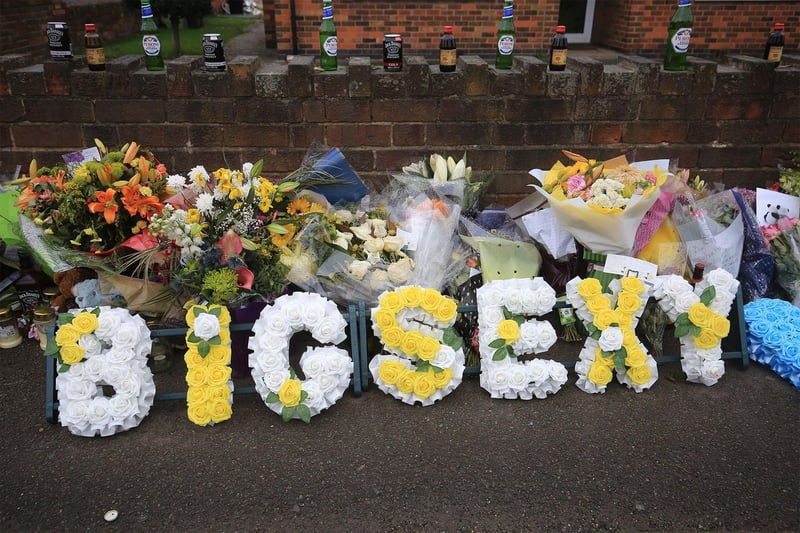 One floral tribute spelled out the words 'Big Sexy'.