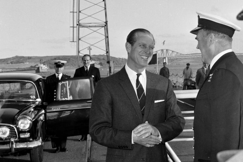 Prince Philip at Rosyth Naval Dockyard in October 1967