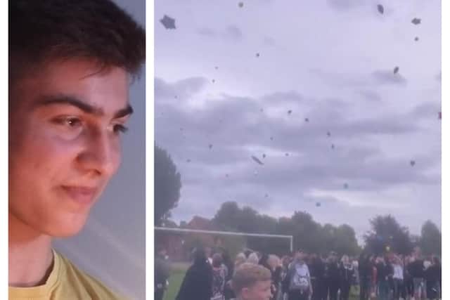 Balloons were released in memory of Darius Popan following the 15-year-old's death