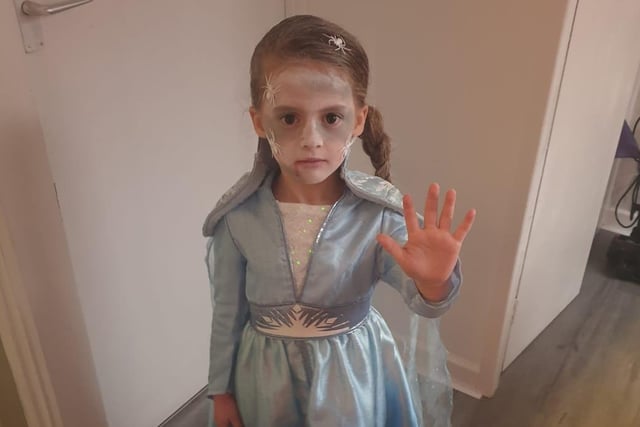 Mya, aged 5, as a 'Scary Elsa' from Frozen. Sent in by Louise Bracey.