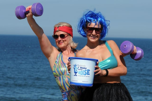 Beth Carruthers and Louise Scott are pictured at a fundraising fancy dress boot camp two years ago. Who can tell us more about it.