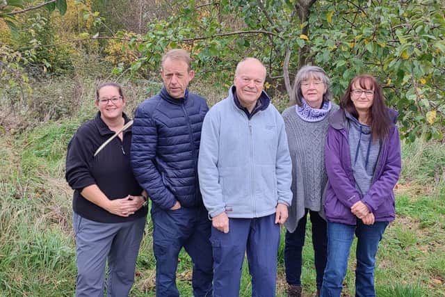Owlthorpe team: (left to right) Claire Baker (Chair), Gary Monaghan (Treasurer), Clive Betts (MP), Christine Rippon (Committee Member), Sandra Fretwell-Smith (Secretary).