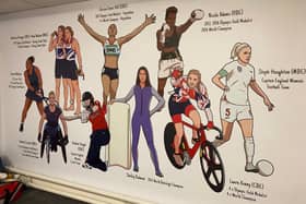 The mural in the changing rooms at Birkdale Prep School