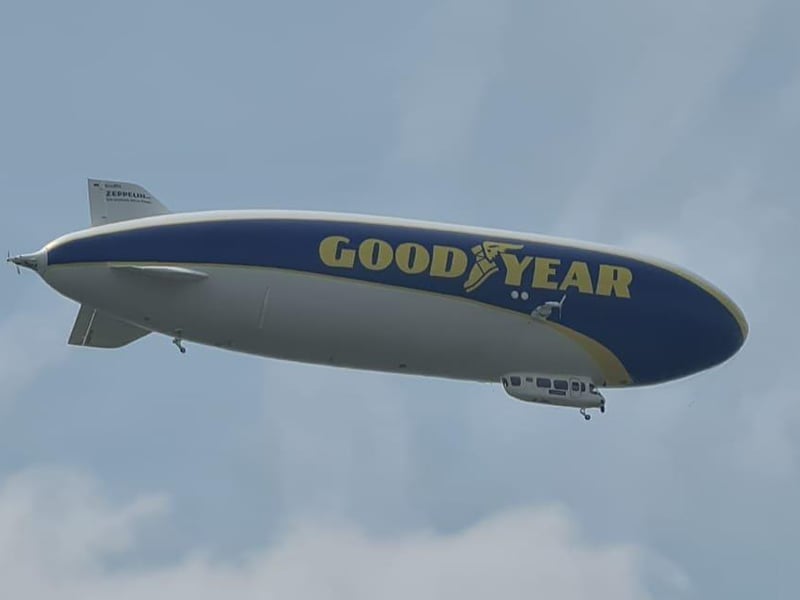 A close-up of the blimp flying over Portsmouth on Thursday, July 1. Picture: Ian Tucker