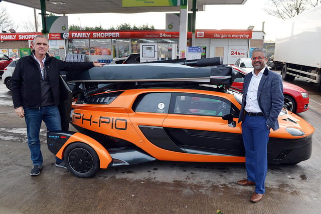 in December, Mansfield's Clipstone Road service station welcomed Europe's first flying car.