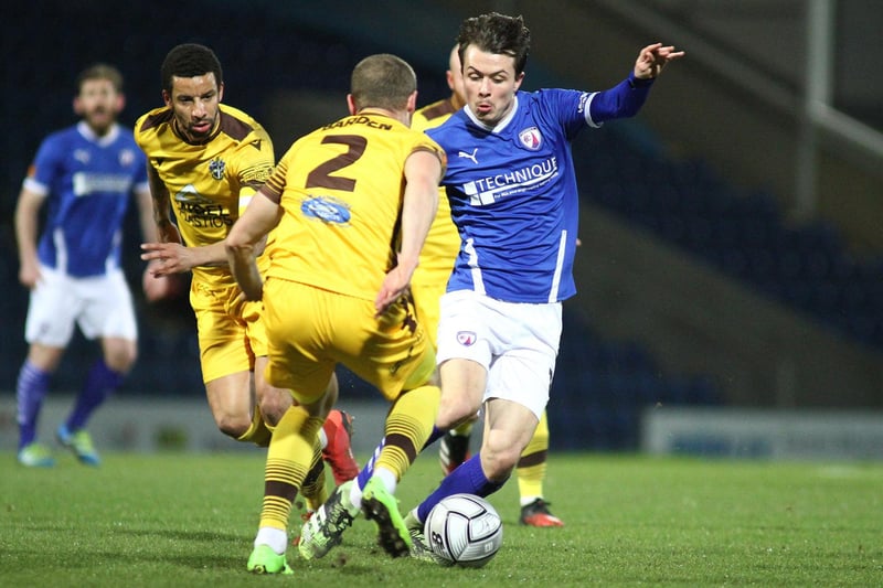 Chesterfield's best player on the night. Full of running, he hustled and bustled and tried to make things happen. He took up some good posiitons and picked out some nice passes. Just his second start for the Blues. Deserves to keep his place.