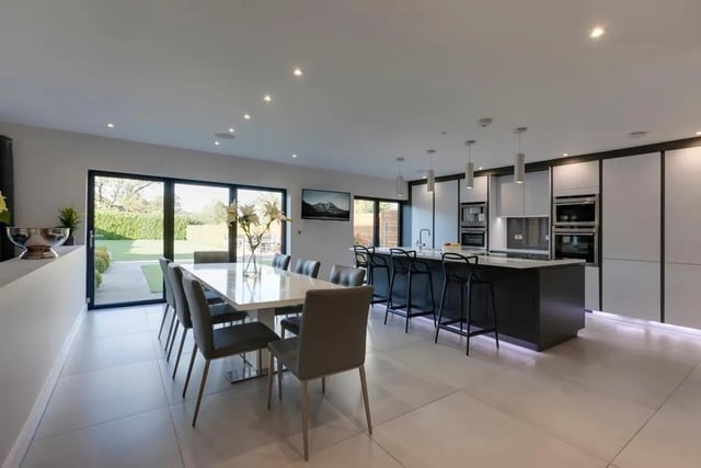 It is being marketed by Blenheim Park Estates and the brochure says: “Finished to a high standard throughout in a modern design to offer a beautiful home with versatile open plan living, separate reception rooms and five double bedrooms with three en-suites.”