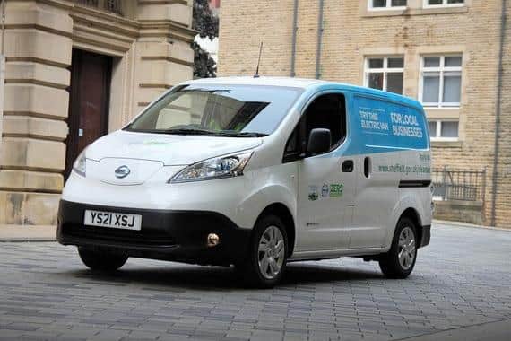 Example of a Clean Air Zone-compliant electric van, which Sheffield Council said is available for local businesses to trial