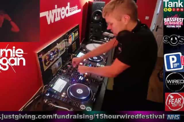DJ Jamie Duggan during his 15-hour live set to raise money for the NHS frontline staff and volunteers