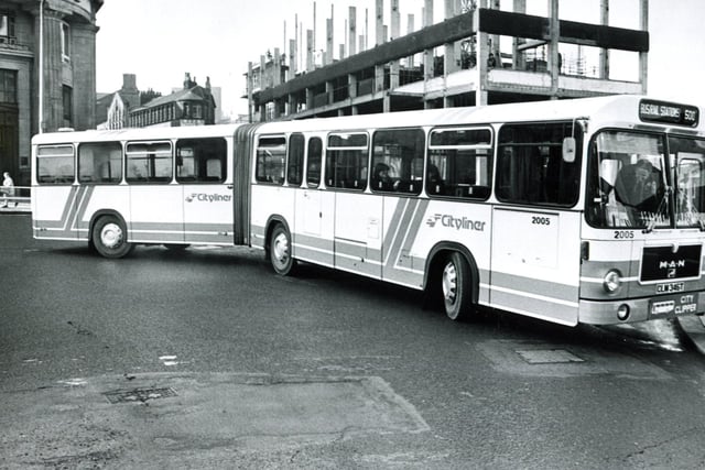 Sheffield Transport Department's pride and joy the Cityliner, nicknamed the bendibus, oversteered at Leopold Street roundabout and  no matter which way it bent it was unable to move in January 1980
