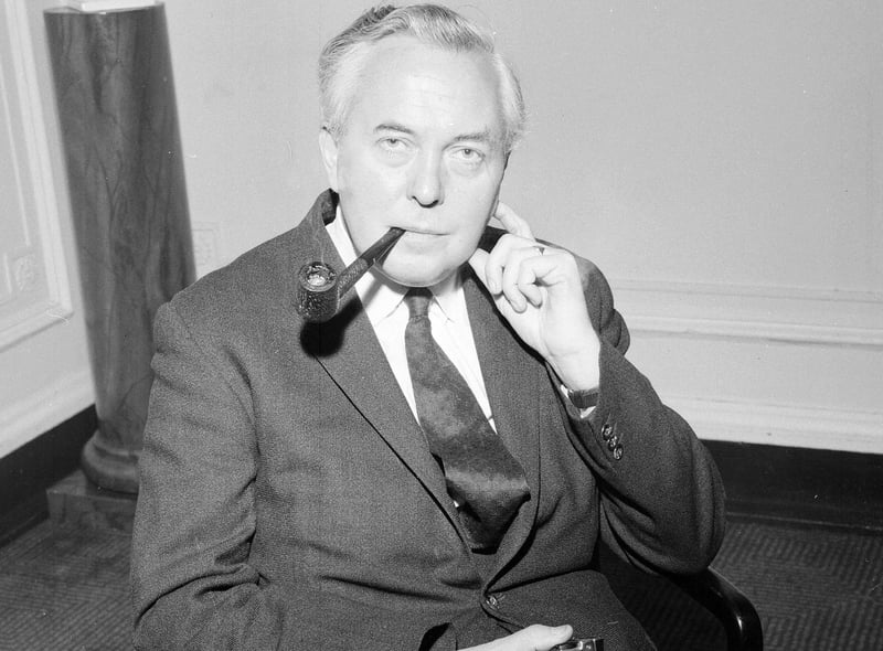 Harold Wilson backstage at Green's Playhouse Glasgow in October 1964.