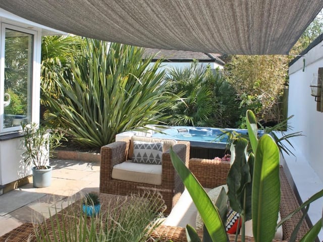 As well as the swimming pool the property also comes with a hot tub