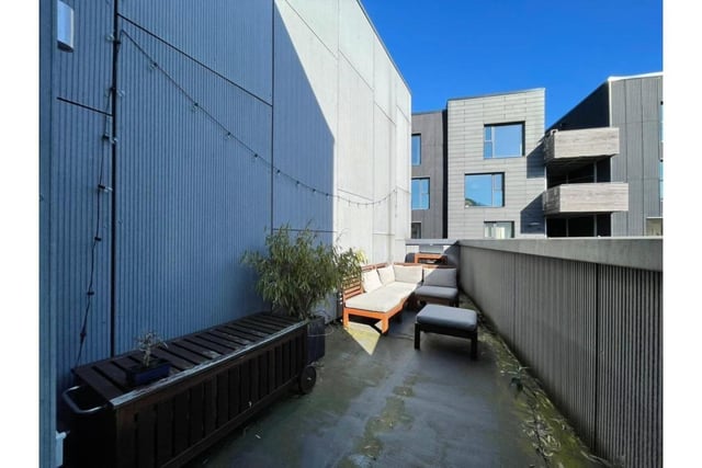 The roof terrace is accessible directly from the living space and is a brilliant feature.