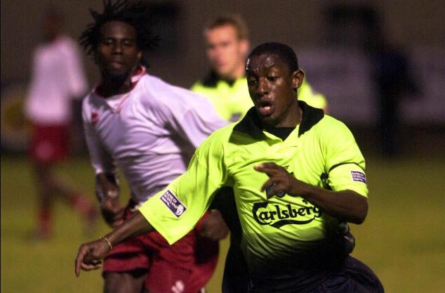 Russell Latapy in action for Hibs against the President's XI