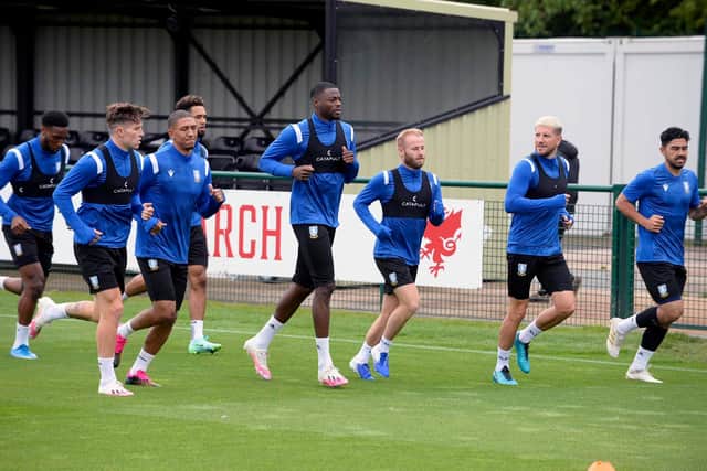 Sheffield Wednesday's more senior men at their Welsh training camp.