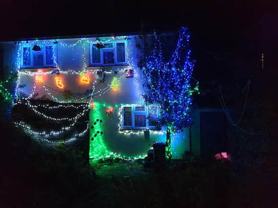 Christmas lights in Mousehole Road, Paulsgrove, put up by Nicki Wyatt