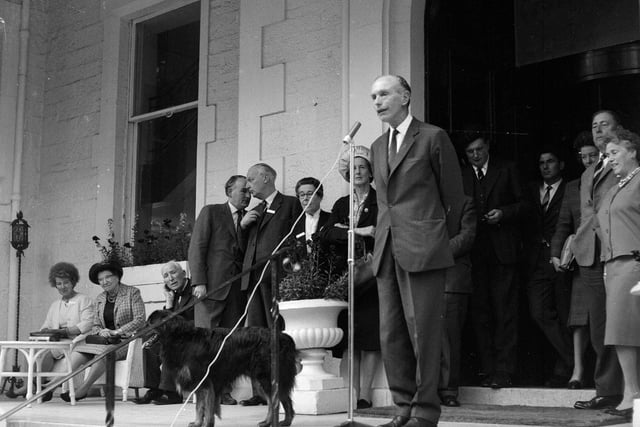 Prime Minister Sir Alec Douglas-Home gives a speech during a visit to North Berwick in May 1964.