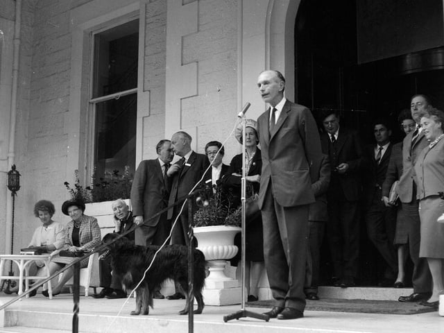 Prime Minister Sir Alec Douglas-Home gives a speech during a visit to North Berwick in May 1964.