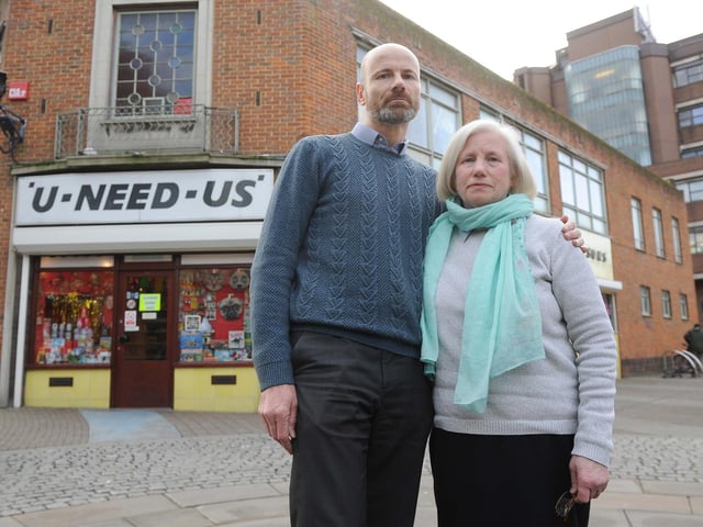 Brother and sister, Steve Searle and Sandra Haggan who worked at the shop for over 30 years, pictured in February 2019 after announcing the shop would close.