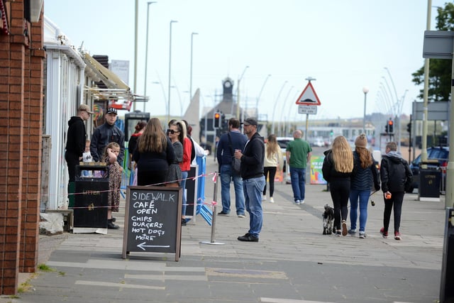 A number of seafront cafes and chip shops have reopened for take away only as lockdown measures eased.