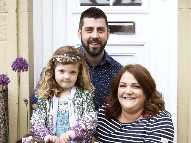 Gerry started a new job two weeks ago working in digital marketing for law firm Anderson Strathern, and Gemma works as a befriender to bereaved families who have suffered the death of a child. Picture: Lisa Ferguson.