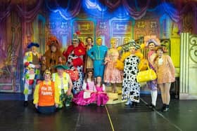 The cast of Manor Operatic Society's Cinderella panto