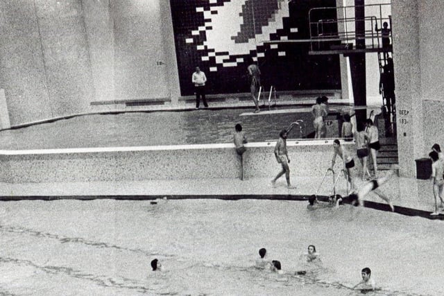 The diving pool at Sheaf Valley baths was available for anyone to try, with the chance to jump off the top board, for Peter Kay-style 'top bombing'. The drop from the top board seemed to take forever. Ponds Forge, built near the Sheaf Valley site has a diving pool but not with the same public access.