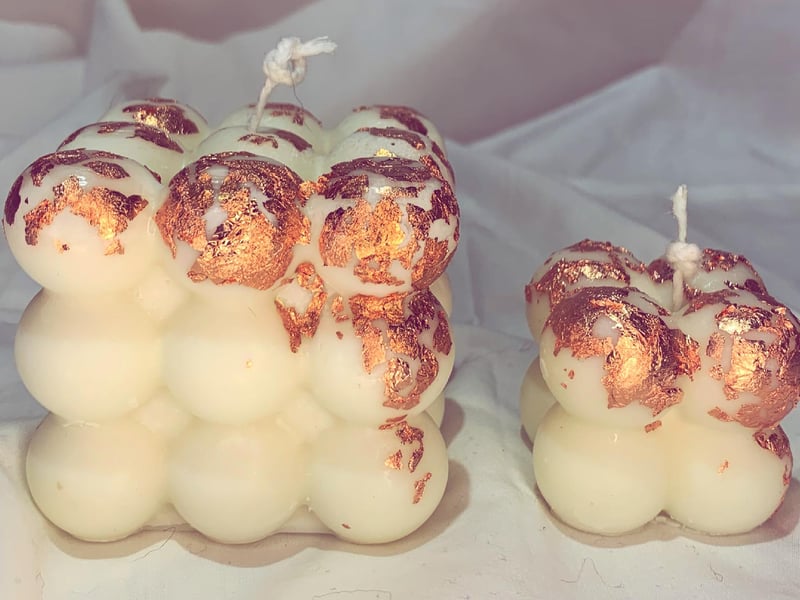 McWickCandlesCo sells hand made candles. This one is a bubble shape.