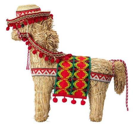 Did you get a straw  donkey after a friend had been on holiday in Spain