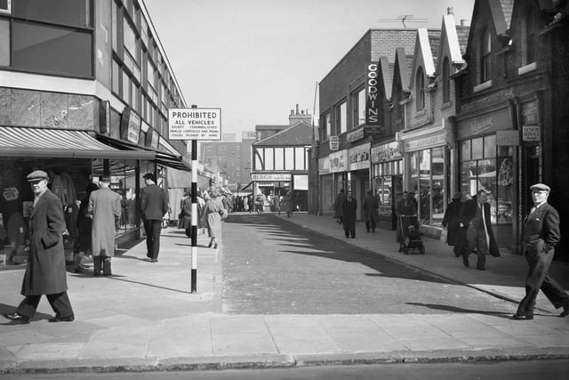 The first Sunderland street to be closed to vehicular traffic and become a pedestrian way is Maritime Terrace.  Here it is in April 1960.