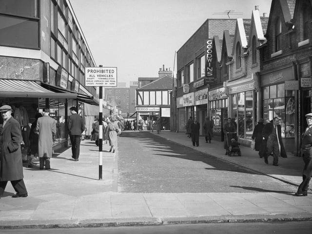 The first Sunderland street to be closed to vehicular traffic and become a pedestrian way is Maritime Terrace. Here it is in April 1960.