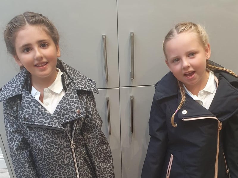 Parents from across the Portsmouth area shared photos as their children returned to school after the summer holiday on Thursday, September 2, 2021. Pictured is Thea, aged seven, and Isla, aged six.